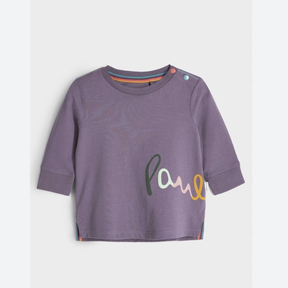 Paul Smith PURPLE F&B LOGO LS TSHIRT Baby
